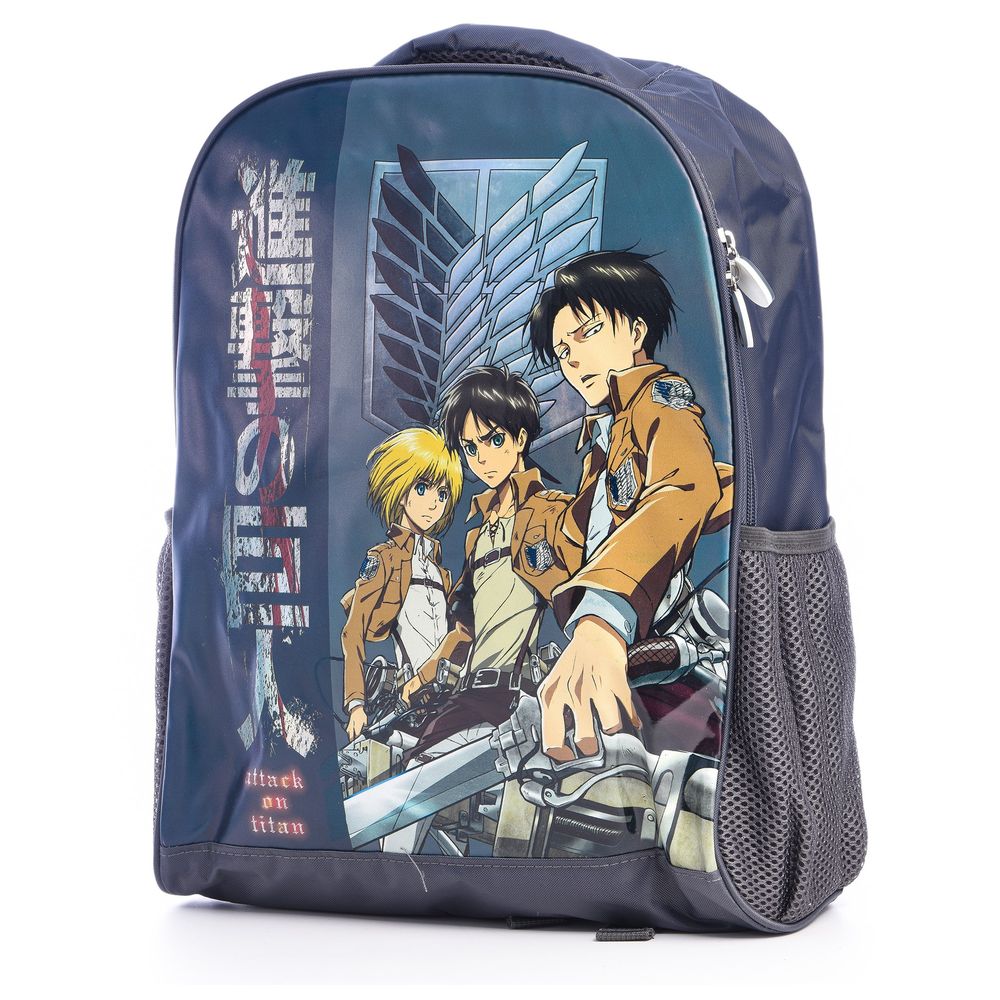 Hollywood Magic - Attack On Titan Pack Backpack With Lunch Bag And Pencil Case - Blue