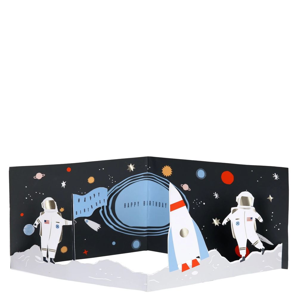 Meri Meri - 3D Space Birthday Card With Envelope - Multicolor
