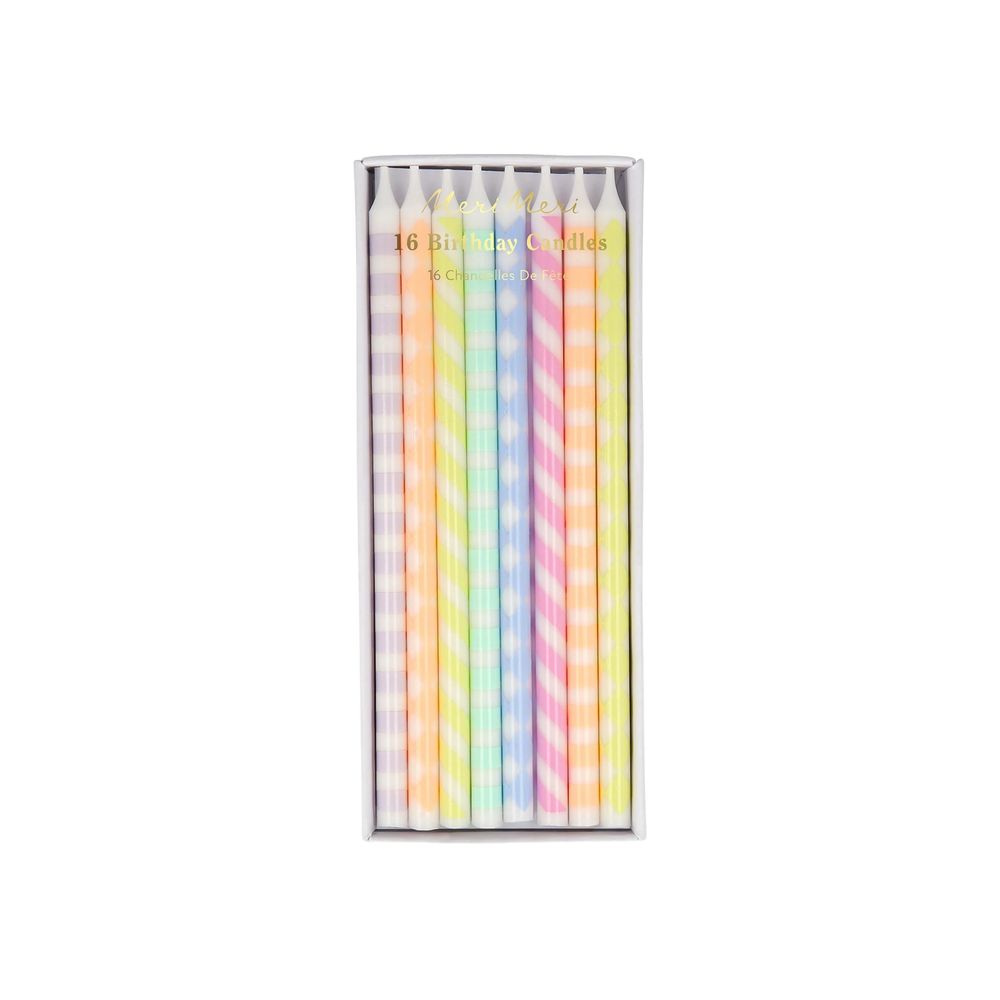 Meri Meri - Pastel Birthday Candle Set - Multicolor - 16 Pcs