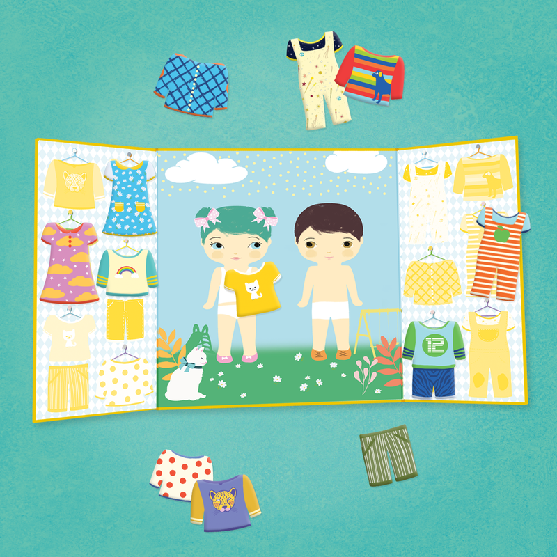 Djeco - Clothes Removable Stickers - 14 Pcs