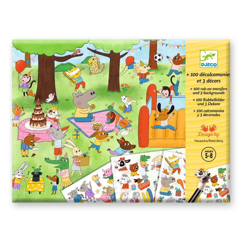 Djeco - Rub On Transfers Kit - Party Time