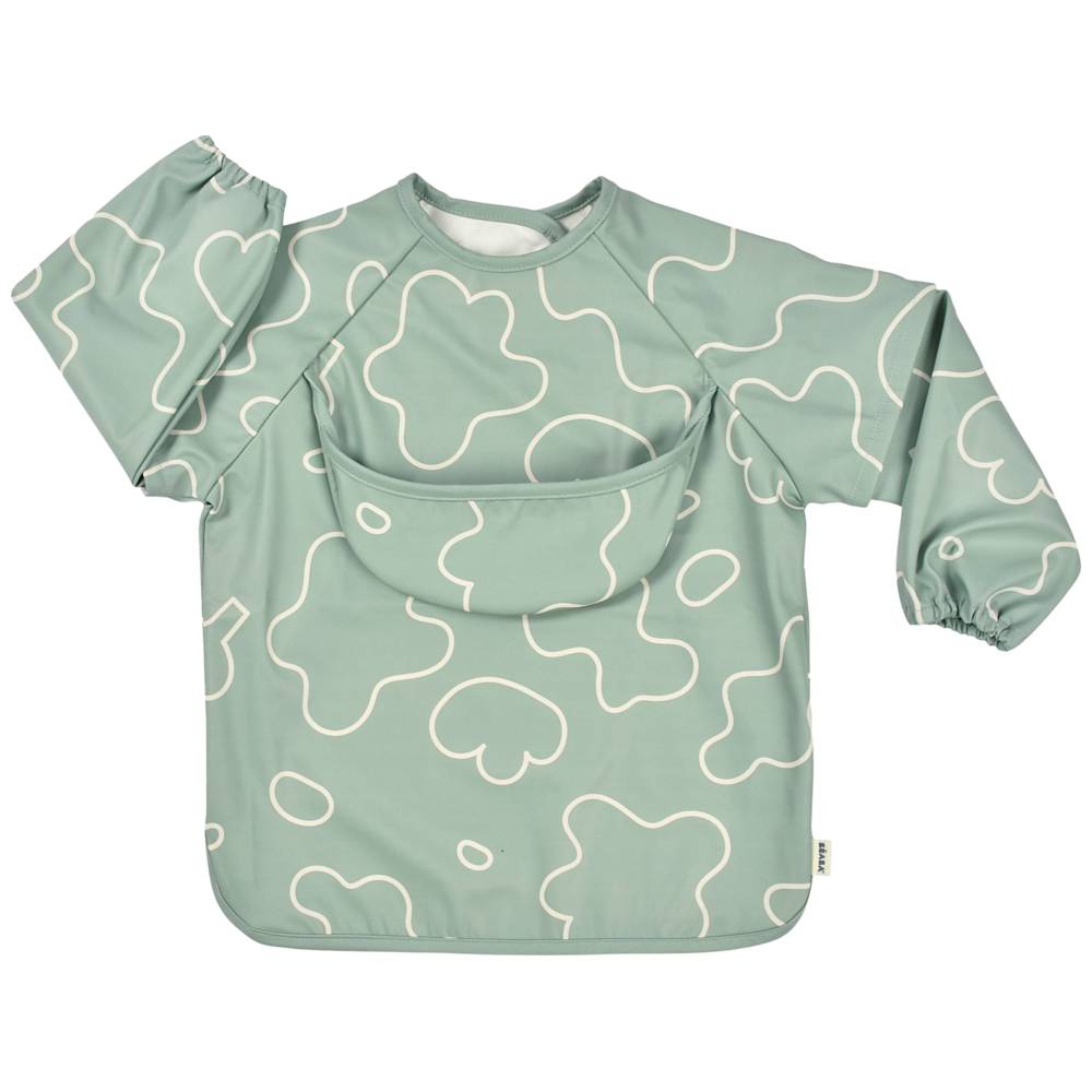 Beaba - 2-in-1 Bib With Removable Sleeves - Sage Green