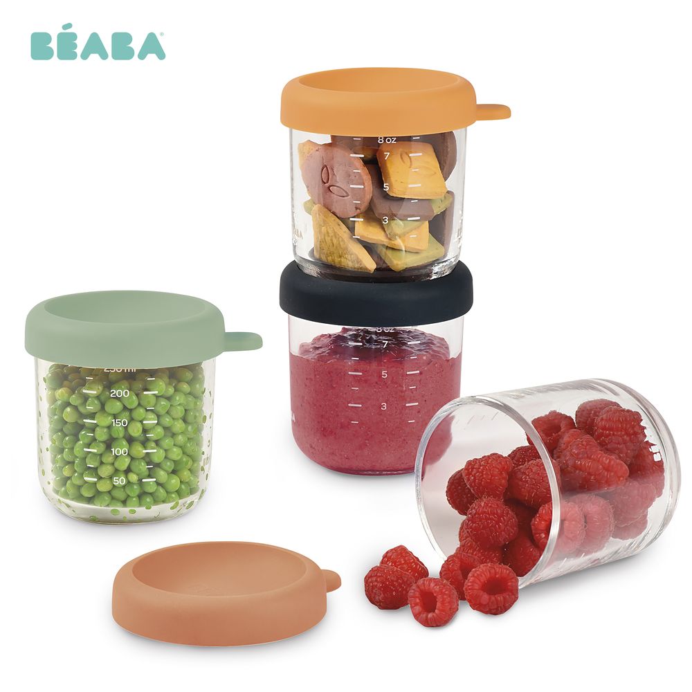 Beaba Conservative Glass Food Containers - Sunrise - 250 ml - 4pcs
