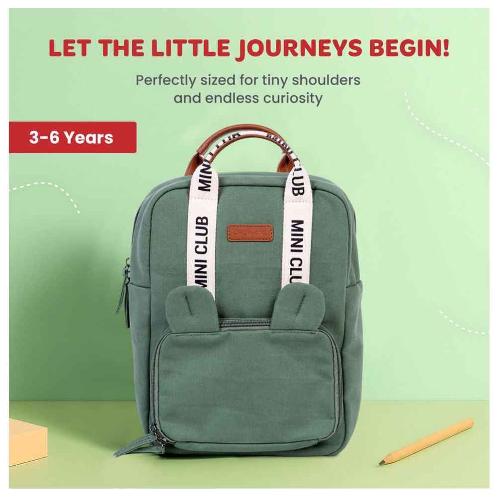 Childhome - Mini Club Kids Backpack Signature - Green - 12-Inch/30.5cm