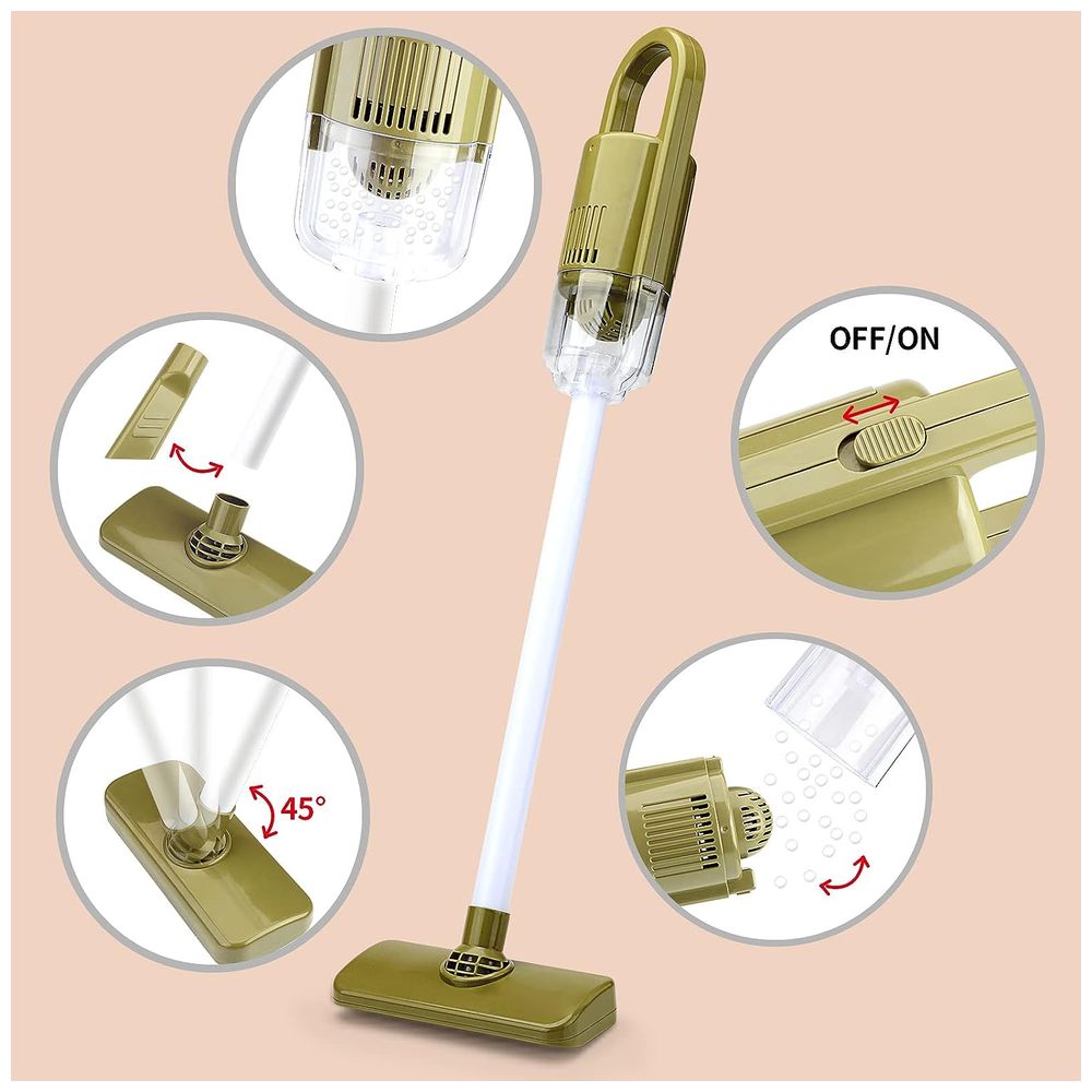 Little Angel Kids Toys Cleaning Trolley Set With Vacuum Cleaner