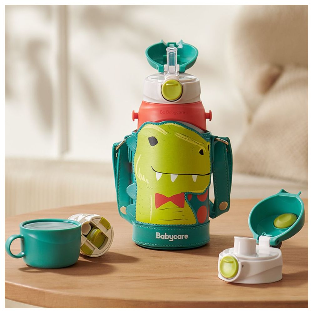 Babycare - 3 - in - 1 Vacuum Bottle With Straw - Dinosaur - 600ml