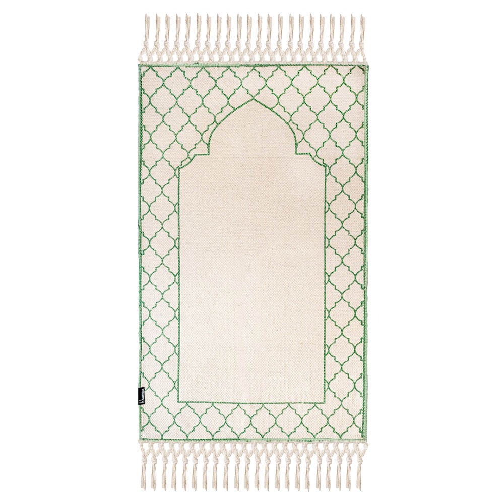 Khamsa Arabic Style Akhdar Prayer Mat For Children 100% Cotton - Green
