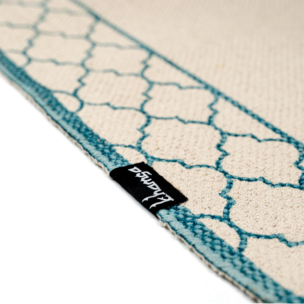 Khamsa Arabic Style Azraq Prayer Mat For Children 100% Cotton - Grey