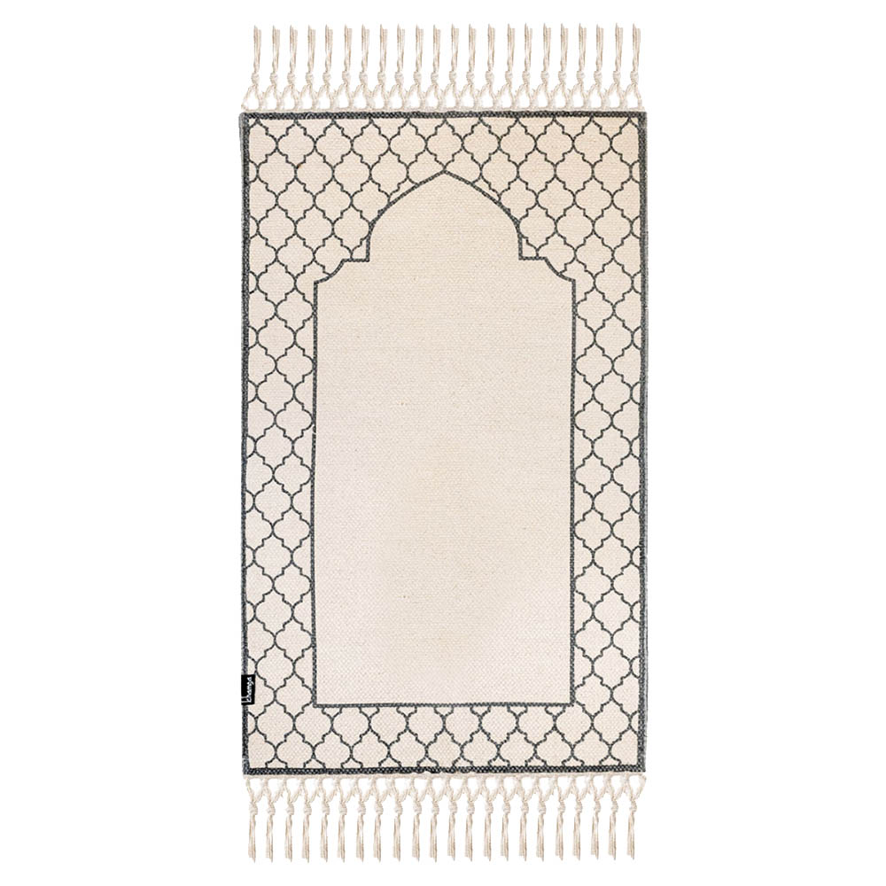 Khamsa Arabic Style Ramadi Prayer Mat For Children 100% Cotton - Grey