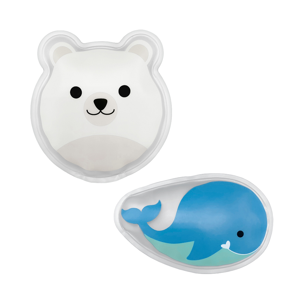 دكتور براونز - كمادات ثلج للأطفال - دب قطبي/حوت - طقم من قطعتين