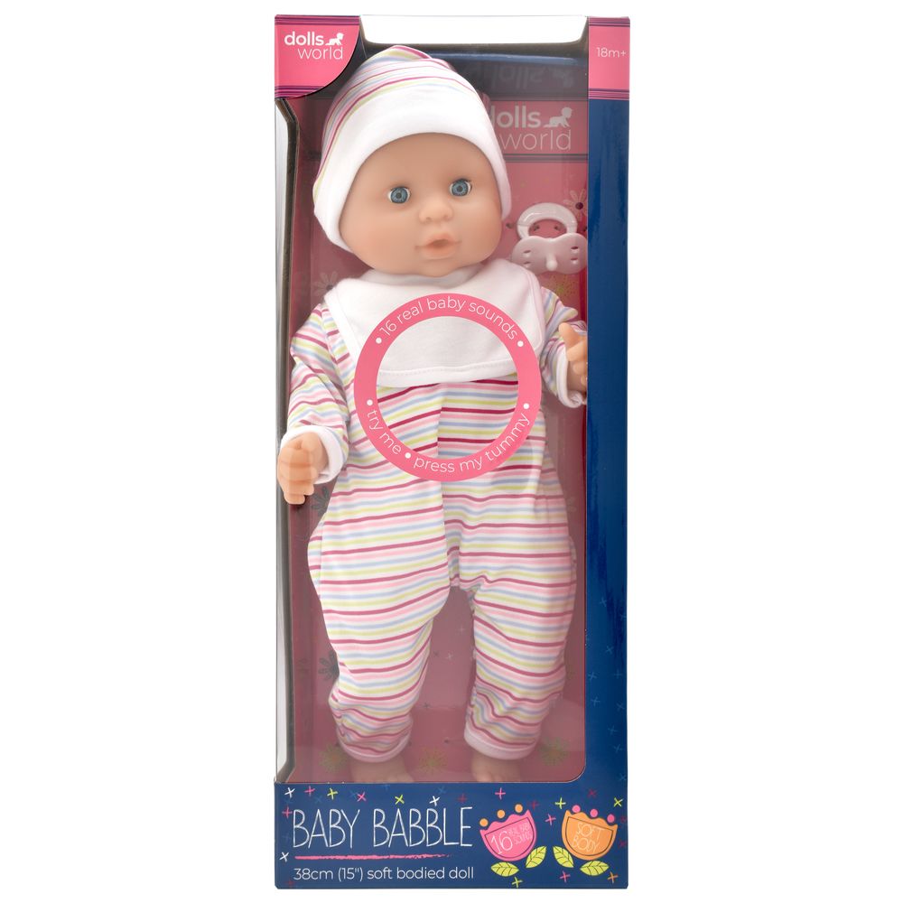 Dollsworld - Baby Babble Soft Bodied Doll - 38 cm - 2 Pcs