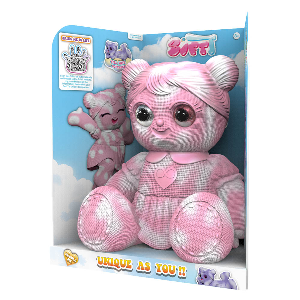 Soft T - Open Display Box Packing Girl Toy - Pink - 28 cm