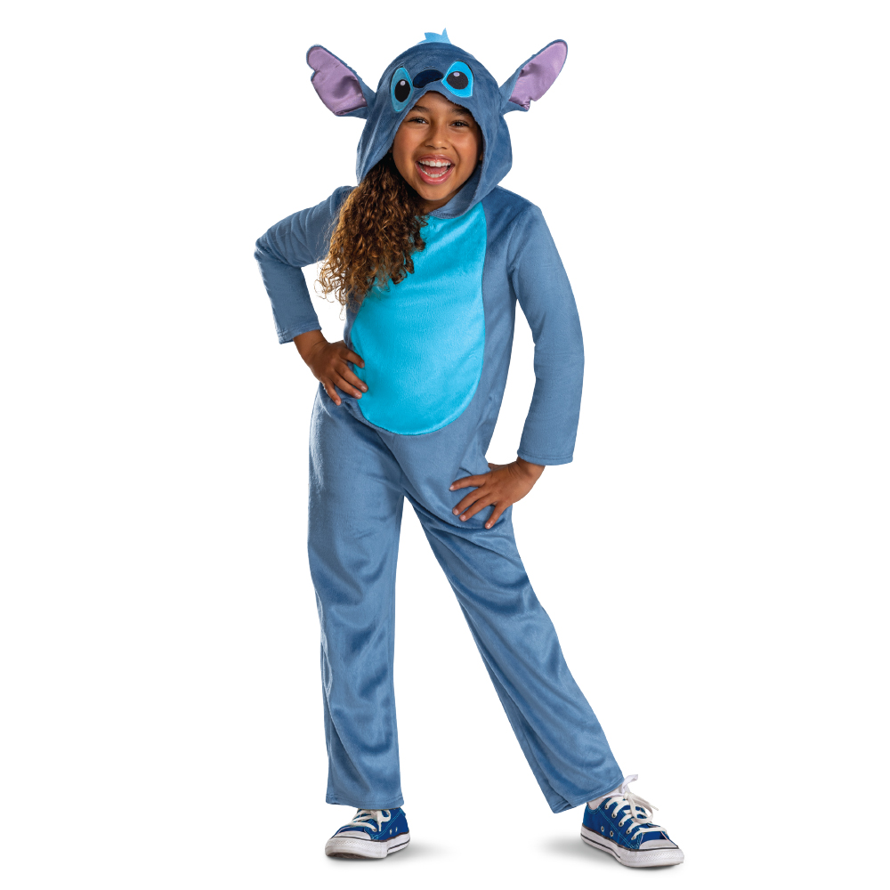 Party Centre - Disney Stitch Deluxe Costume For Kids - Lilo And Stitch Jumpsuit And Character Hood