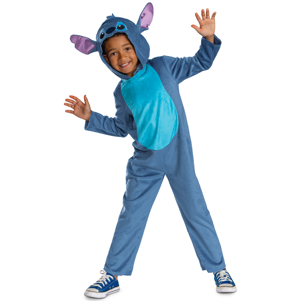 Party Centre - Disney Stitch Deluxe Costume For Kids - Lilo And Stitch Jumpsuit And Character Hood