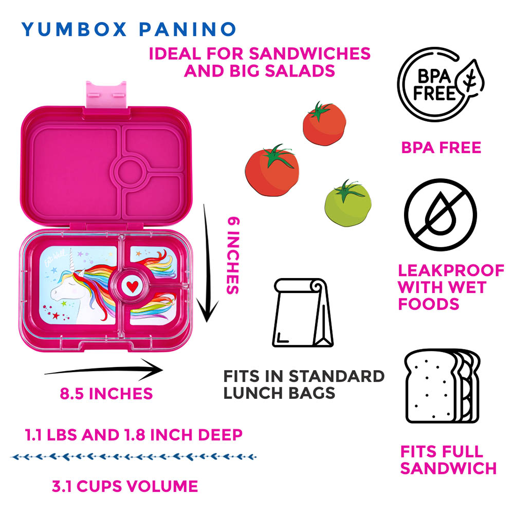 Yumbox - Unicorn 4 Compartments Lunch Box - Malibu Purple