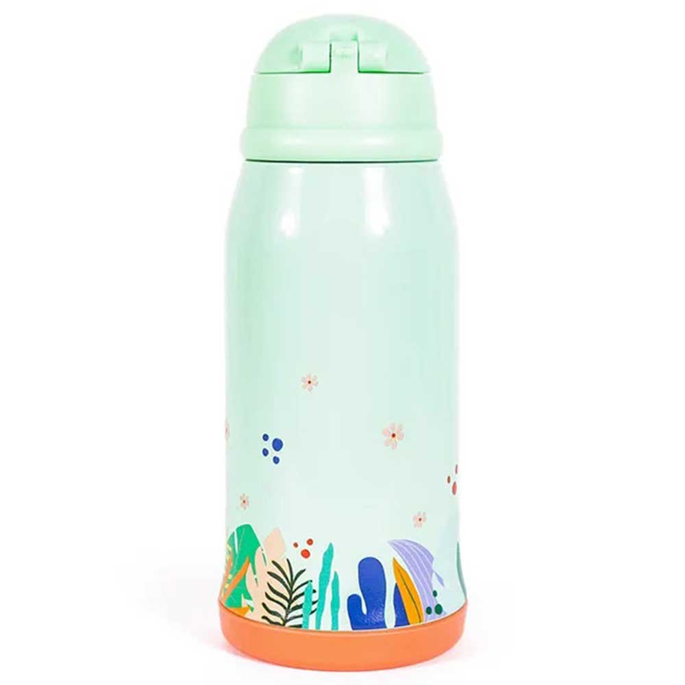 Milk&Moo - Stainless Steel Water Bottle With Jungle Friends Bag - 550 ml