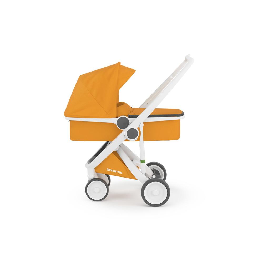 Greentom - Eco 2-in-1 Carrycot + Reversible Seat Stroller - White-Sunflower