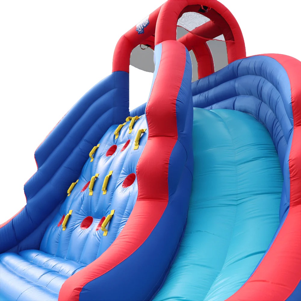 Megastar - Inflatable Niagra Waterfall Park With Climbing Wall And Dual Slides - Blue