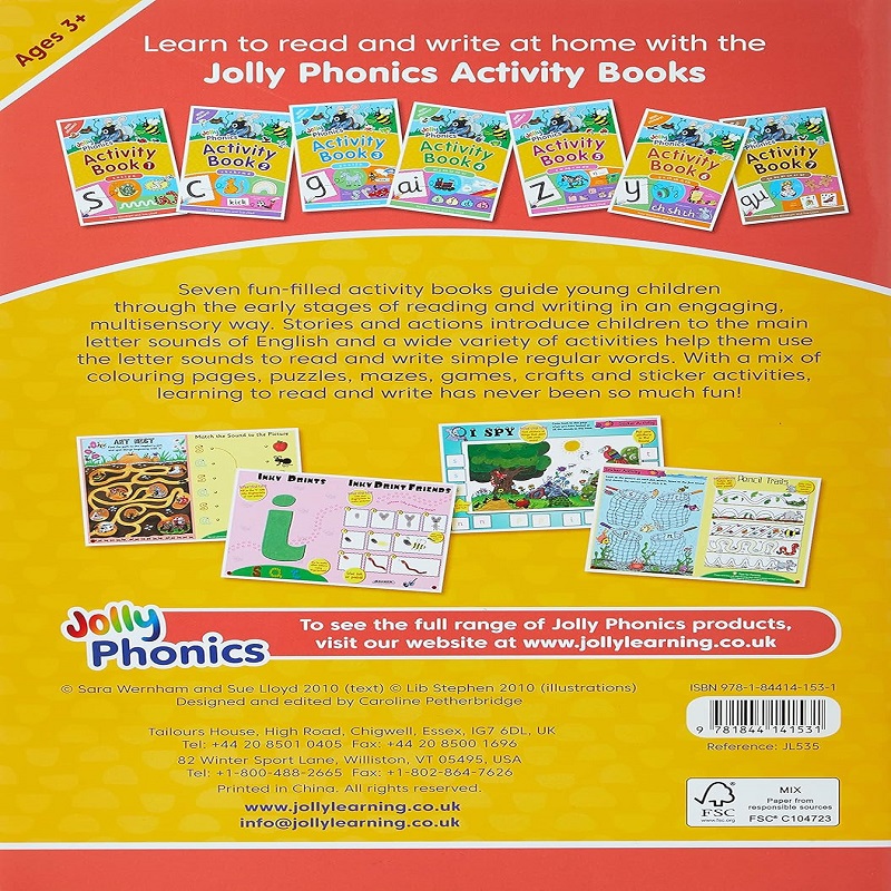 Jolly Phonics Activity Book 1: In Precursive Letters