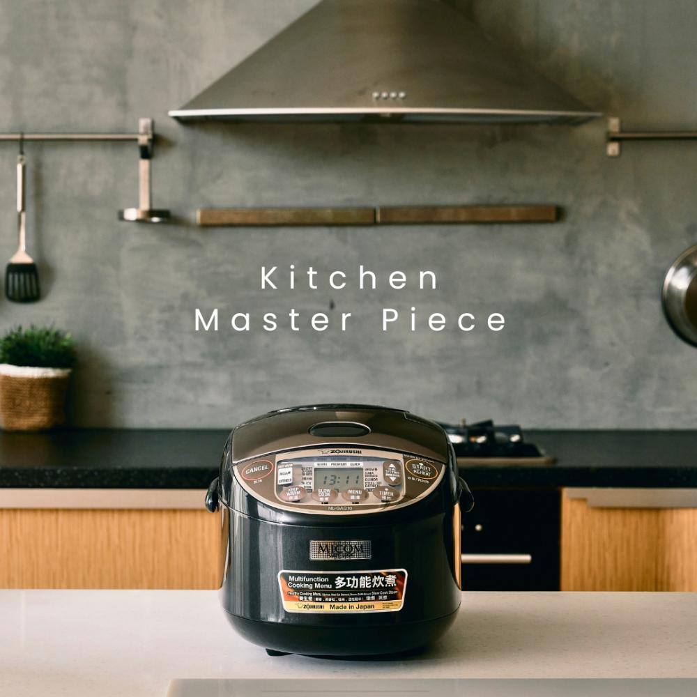 زوجيروشي - جهاز طهي وتسخين الأرز الكهربائي - أسود بلمعة معدنية - 1.8 لتر