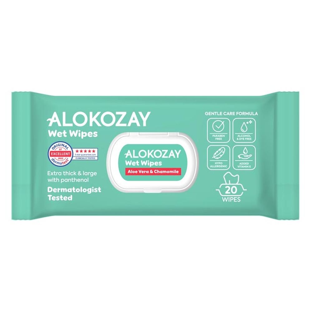 Alokozay Baby Wet Wipes - Aloe Vera & Camomile - 20s