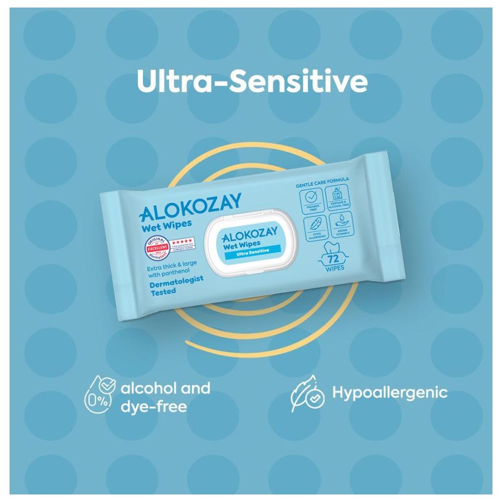 Alokozay Baby Wipes - Ultra-Sensitive - Without Perfume - 72s