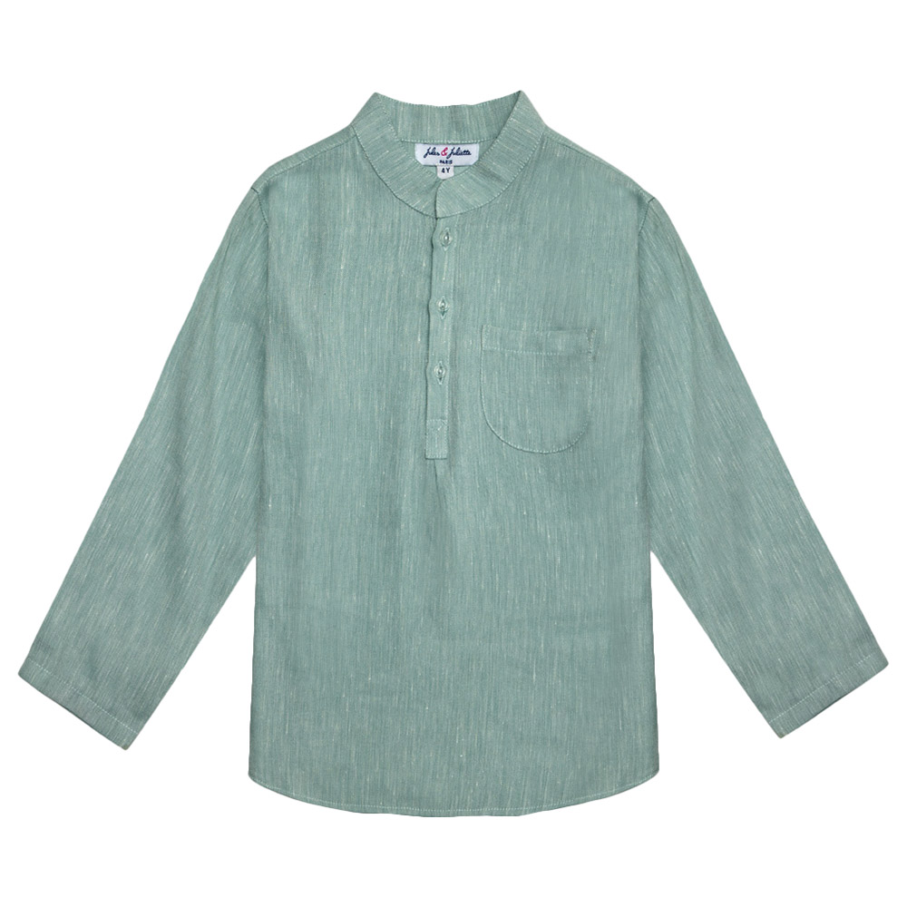 Jules & Juliette - Azad Baby Boys Linen Shirt - Mint