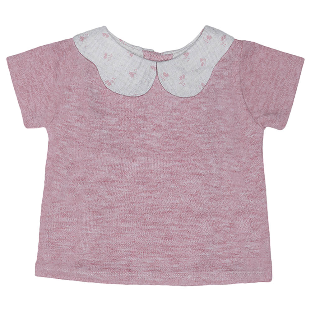 Jules & Juliette - Betina Baby Short Sleeve Blouse - Baby Pink