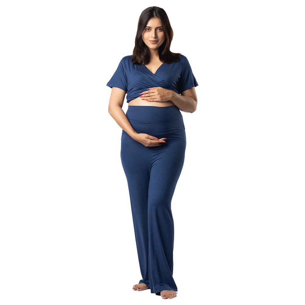 Block Hop - 2pc-Set - Maternity Co-Ord Set - Blue