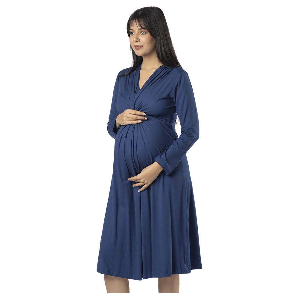 Block Hop - Knotted Dress - Blue