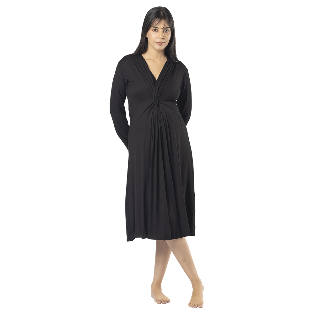 Block Hop - Knotted Dress - Black