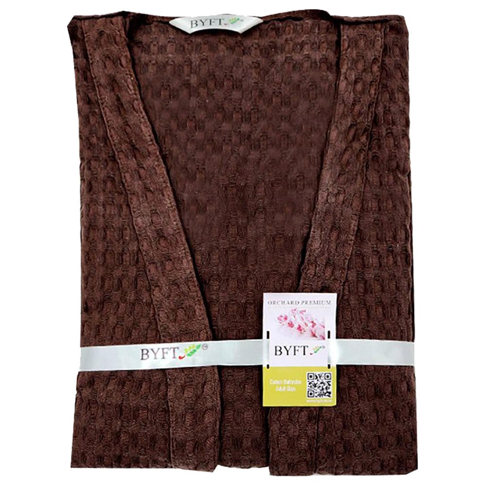 Byft - Orchard Heavy Waffle Adult Bathrobe - Dark Brown