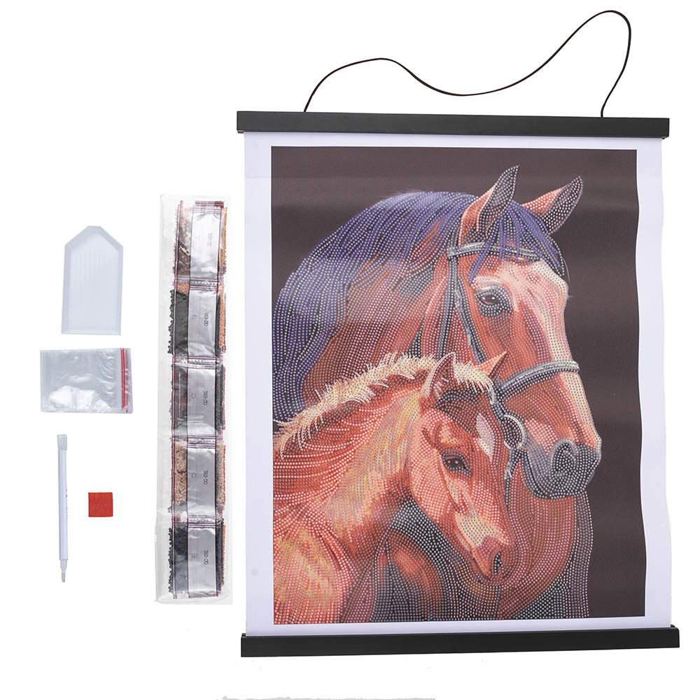Craft Buddy - Crystal Art Scroll - Chestnut Mares
