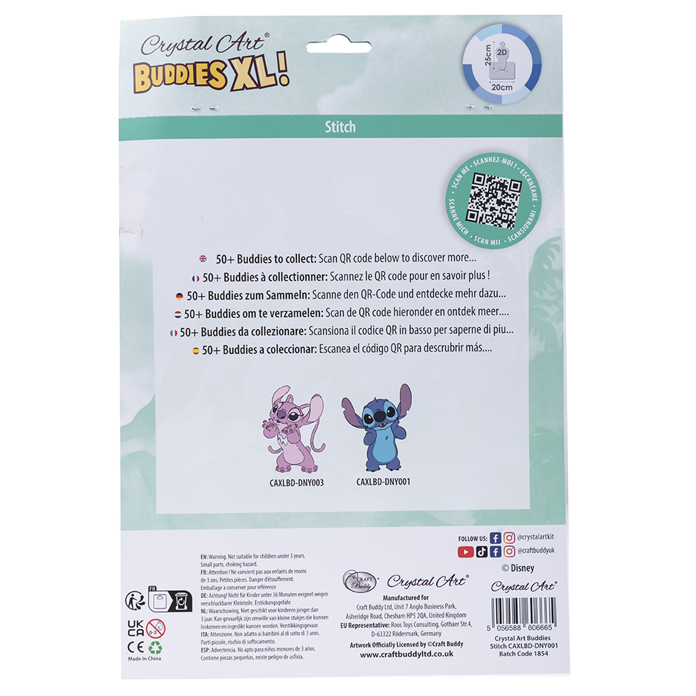 Craft Buddy - Crystal Art Buddy - XL - Stitch - 20 cm