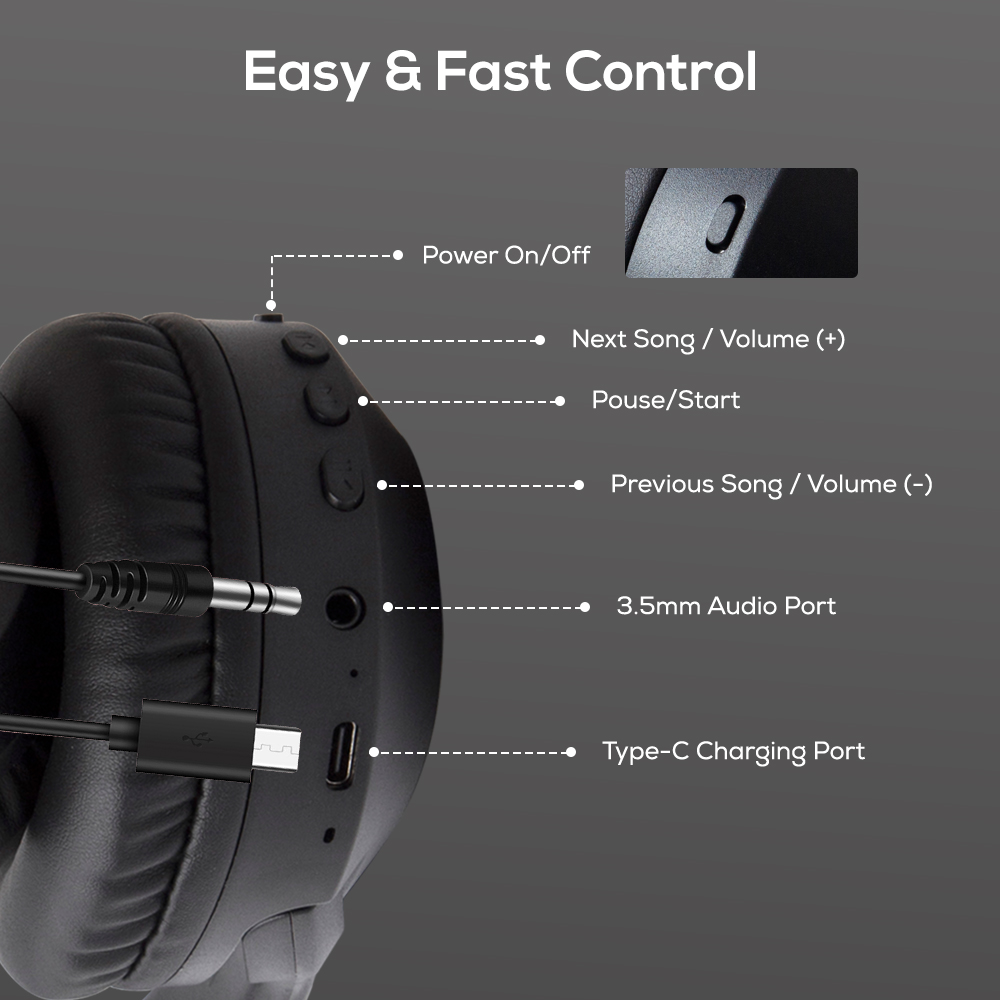 Eazy Kids - Boy's Backpack, Pencil Case & Lunch Bag With Headset Set - Skateboard - 4 Pcs