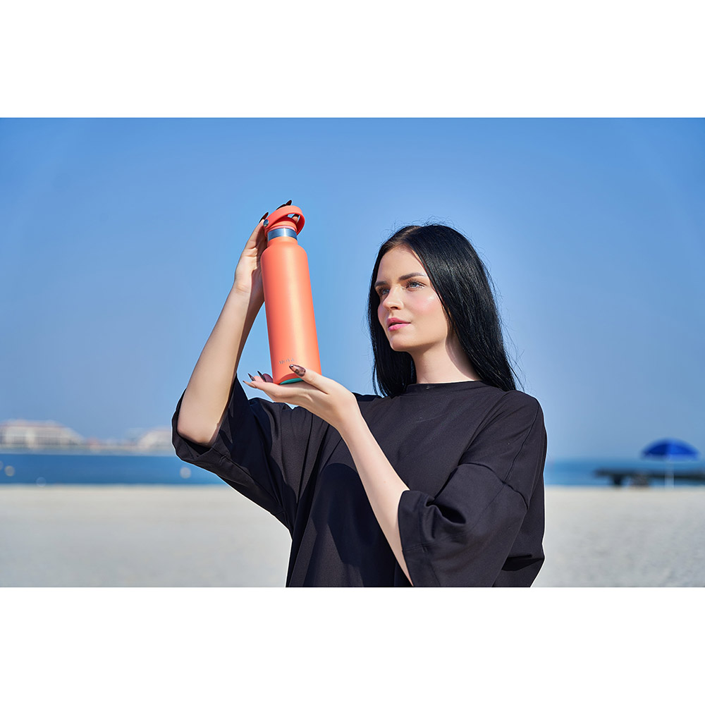Moya - Black Sea Insulated Water Bottle - Coral - 700 ml