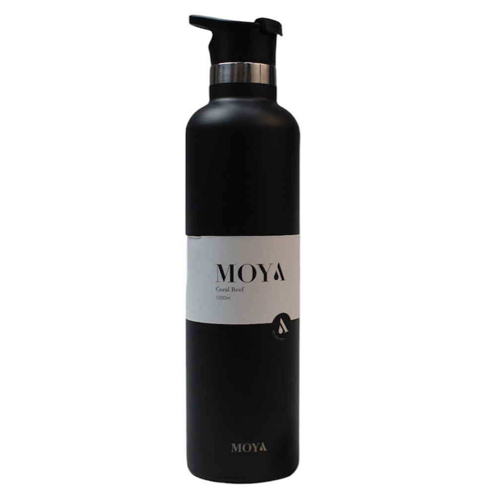 Moya - Coral Reef Insulated Water Bottle w/ Spout Lid - Black - 1 L