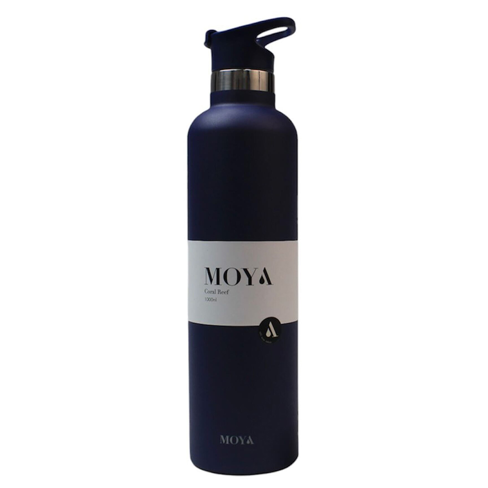 Moya - Coral Reef Insulated Water Bottle - Navy - 1 L