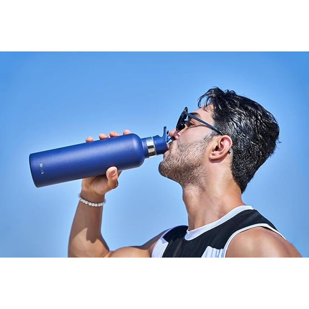 Moya - Coral Reef Insulated Water Bottle w/ Spout Lid - Navy - 1 L