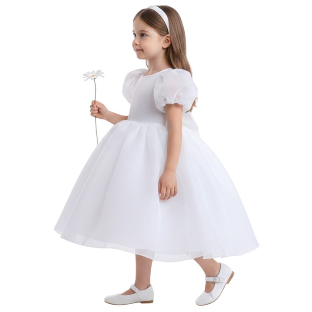 دي'دانييلا - فستان حفلات واسع من الاسفل - أبيض