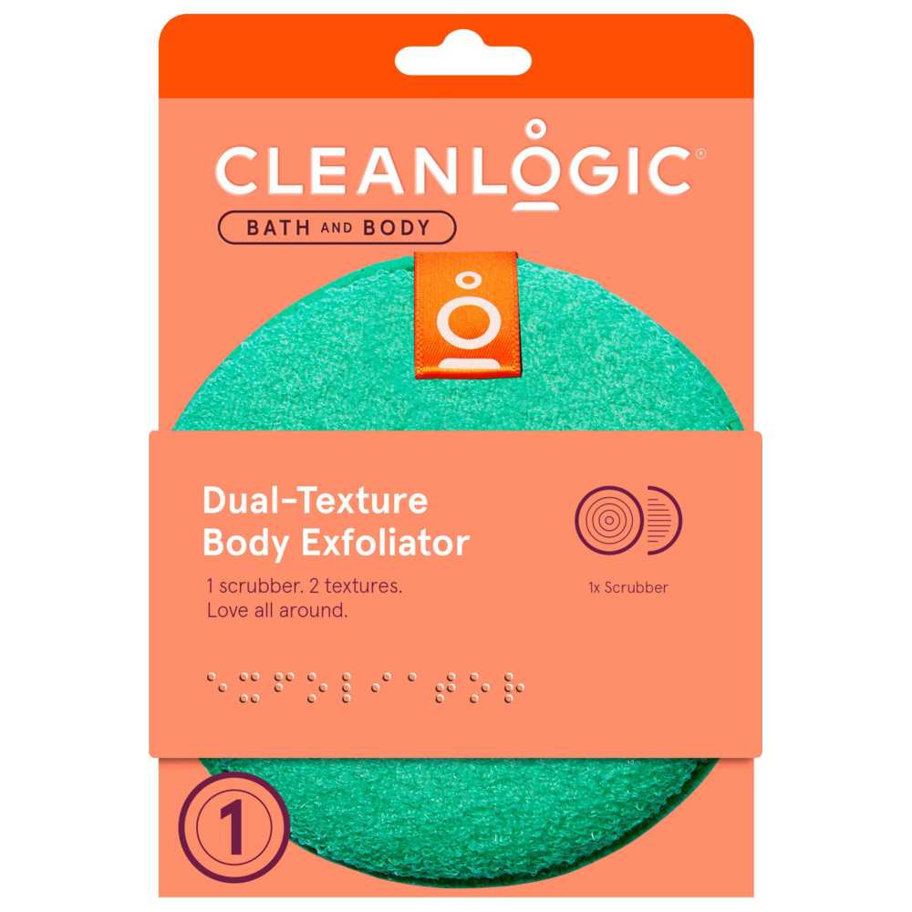 Cleanlogic - Bath & Body Dual Texture Body Exfoliator - Sensitive Skin - Color May Vary