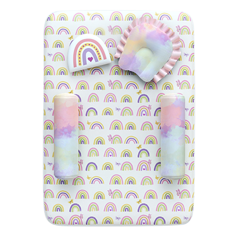 فانسي فلوف - طقم فرش سرير حديثي الولادة العضوي - أحلام رينبو - عدد 5