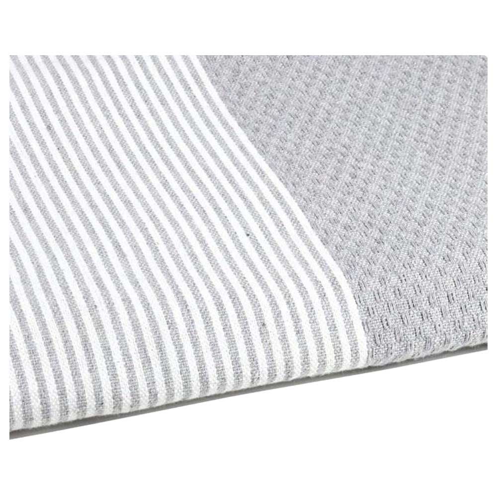 Hammam Corner - 100% Recycled Cotton Honeycomb Beach Towel - Grey