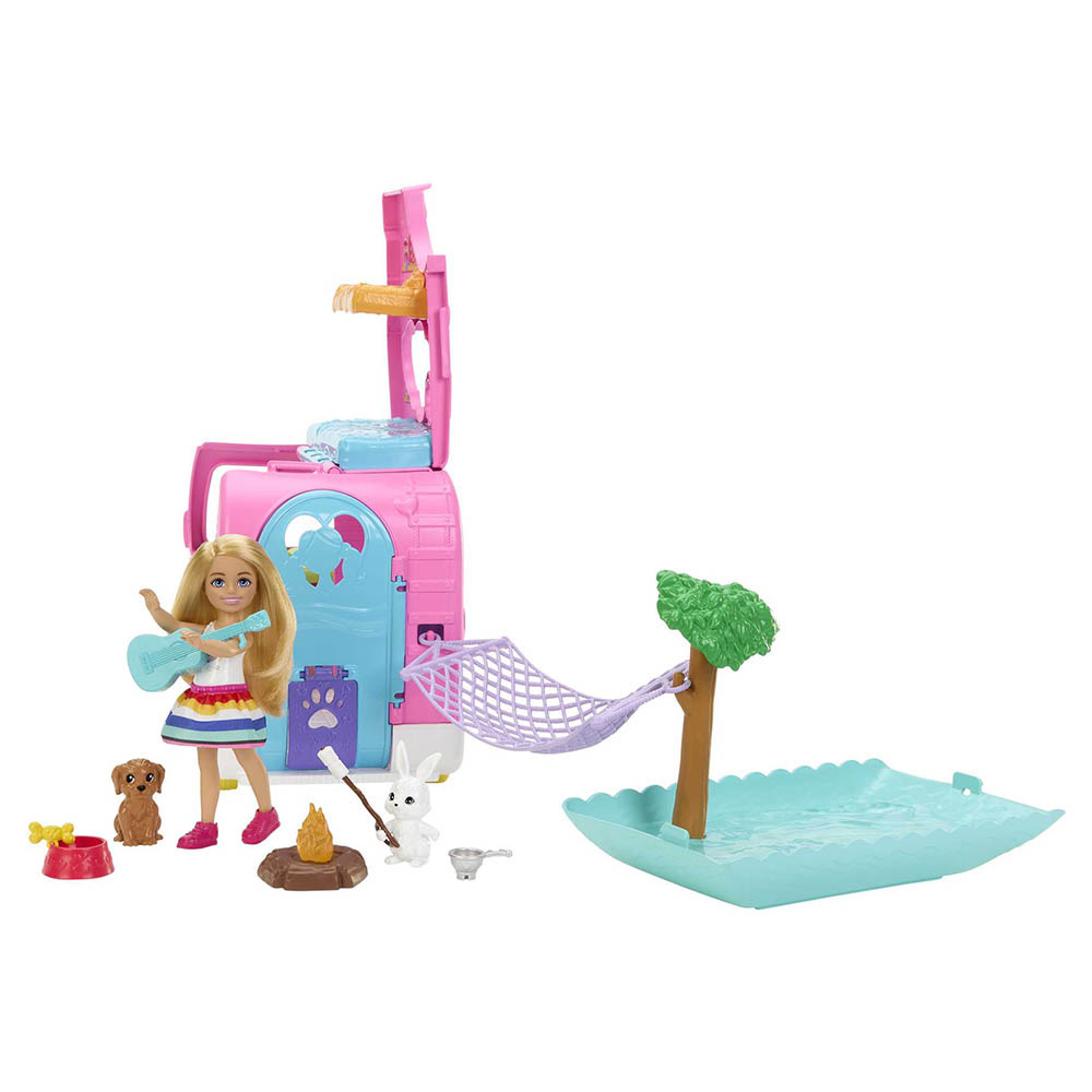 Mattel Games - Barbie Club Chelsea Camper Refresh Playset - 16pcs