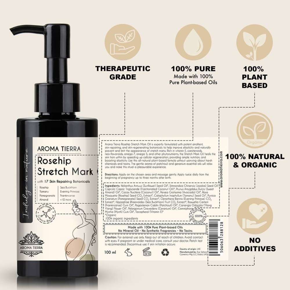 Aroma Tierra - Rosehip Stretch Mark Oil - 100ml