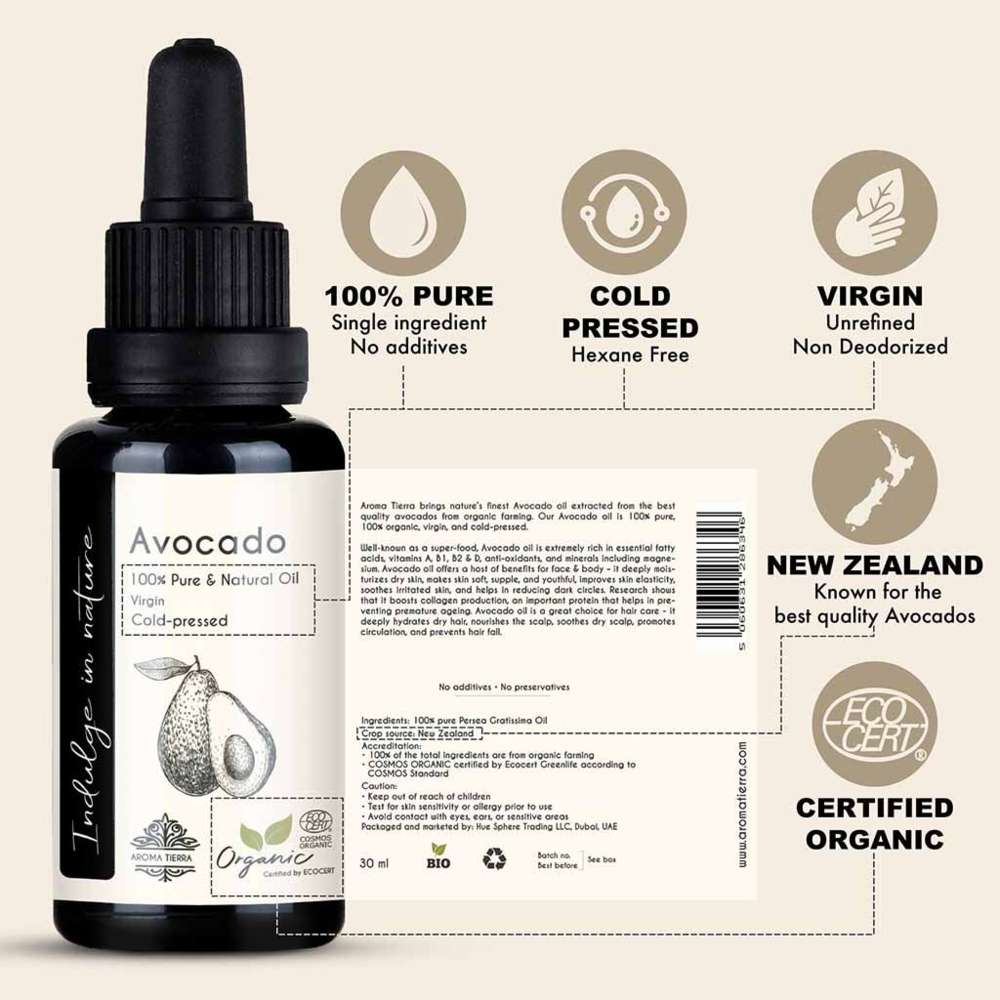 Aroma Tierra - Organic Avocado Oil - 30ml