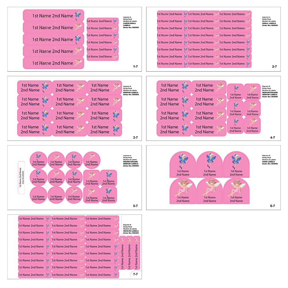 Ladybug Labels - Personalized Waterproof Labels - Little Fairy - 111pcs
