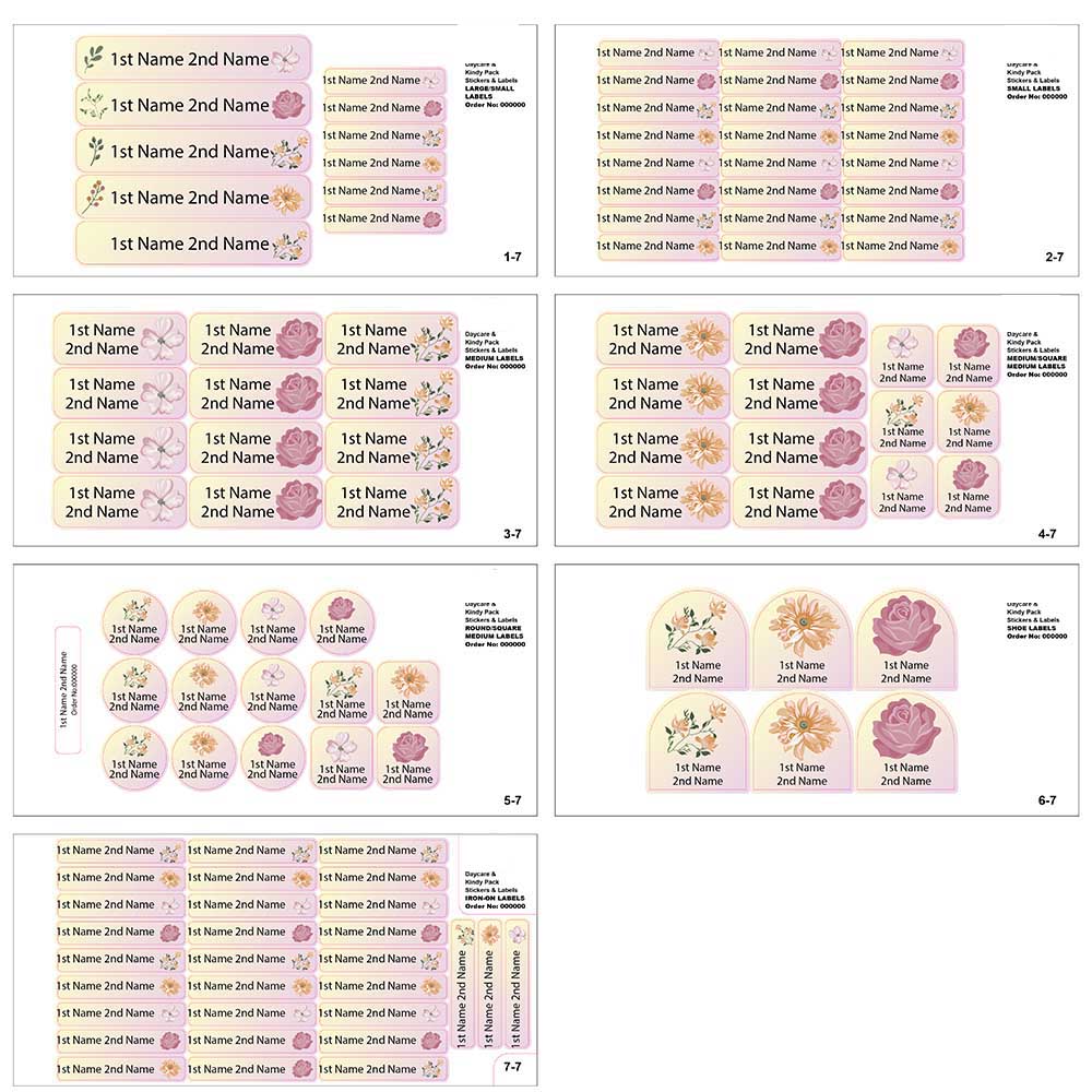 Ladybug Labels - Personalized Waterproof Labels - Dessert Rose - 111pcs