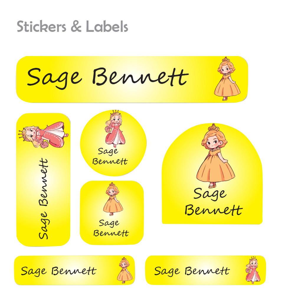 ليدي بوغ ليبلز - ملصقات مخصصة مقاومة للماء - أميرة أنيقة - 111 قطعة