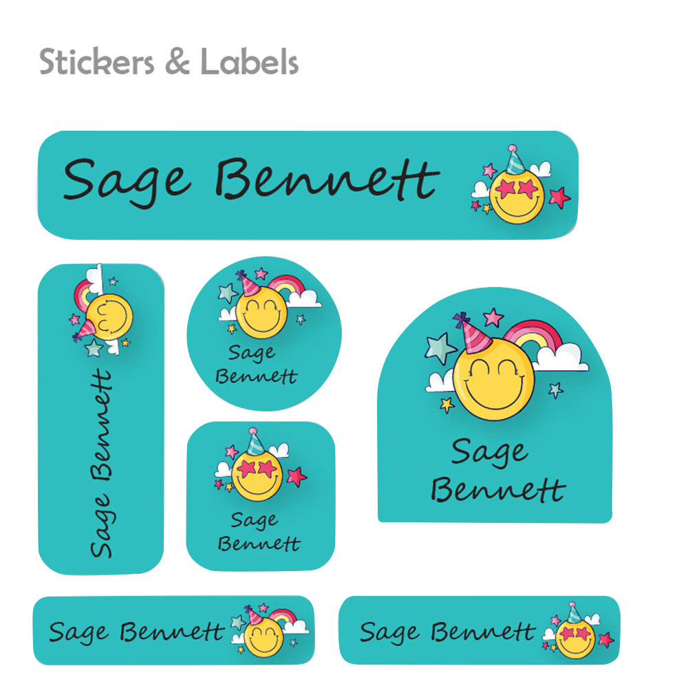 Ladybug Labels - Personalized Waterproof Labels - Birthday Smiley - 111pcs